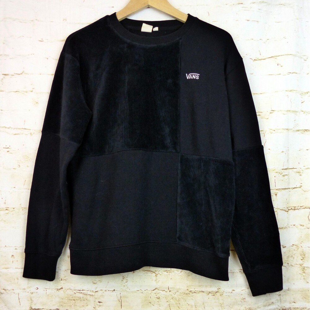 Vans X Fabiana Delfino Sweatshirt Women M Black Corduroy Blocked Patchwork Skate